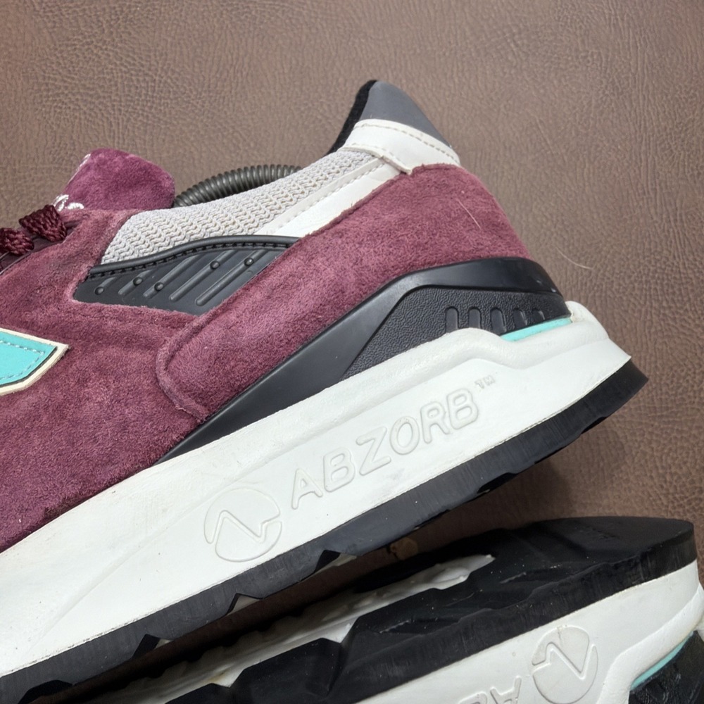 New Balance 998 Made in USA Mens Sz 10.5 Sneakers Shoes RARE BURGUNDY COLORWAY! - Picture 7 of 11